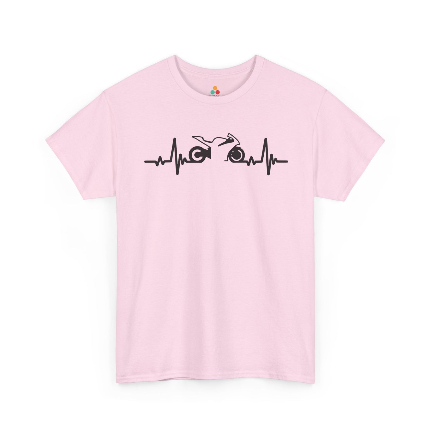 Minimalist Motorcycle Heartbeat Graphic Unisex T-shirt | TEEZOCA 