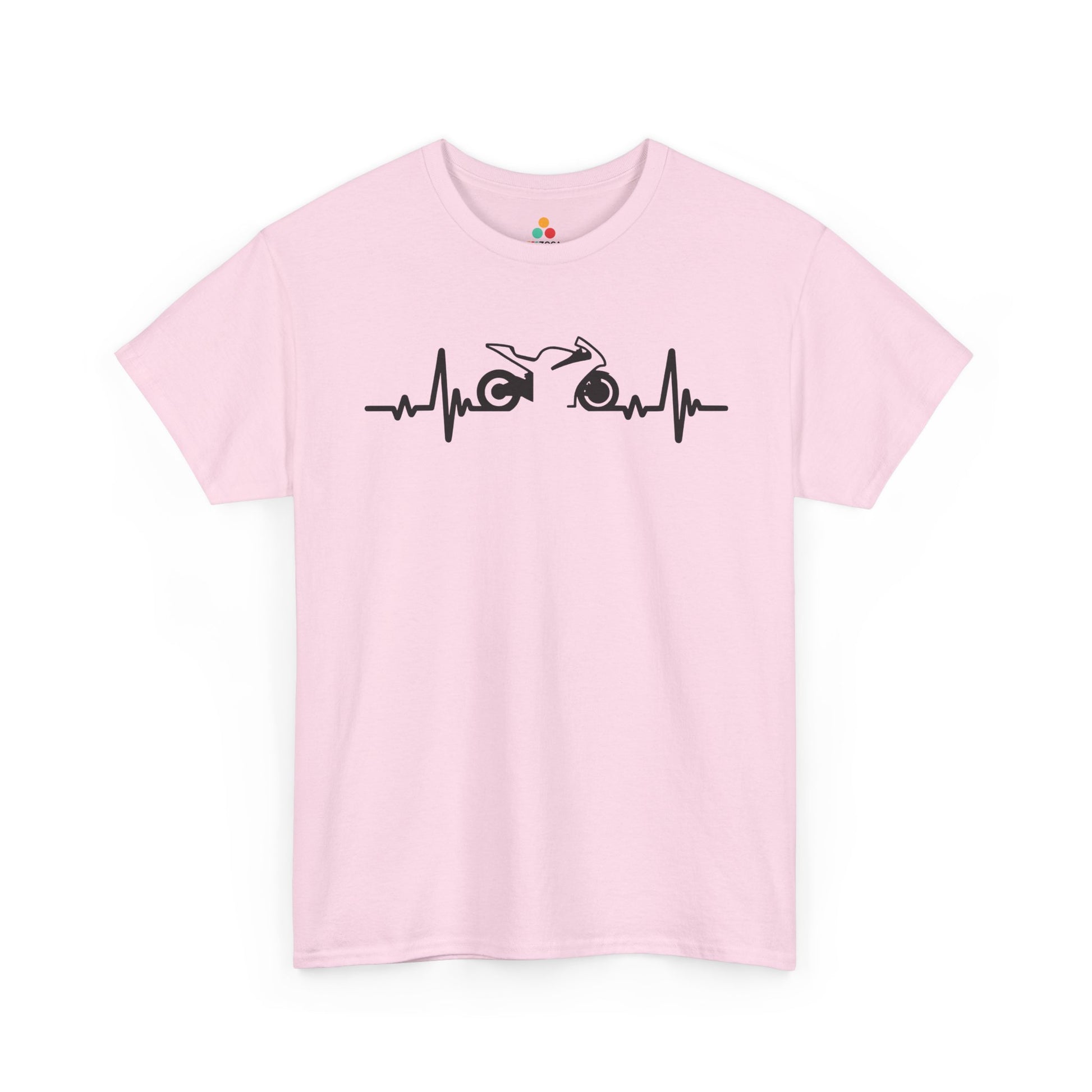 Minimalist Motorcycle Heartbeat Graphic Unisex T-shirt | TEEZOCA 