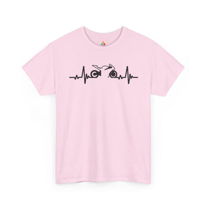 Minimalist Motorcycle Heartbeat Graphic Unisex T-shirt | TEEZOCA 