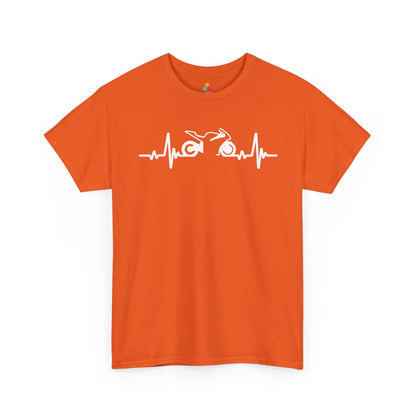 Minimalist Motorcycle Heartbeat Graphic Unisex T-shirt | TEEZOCA 