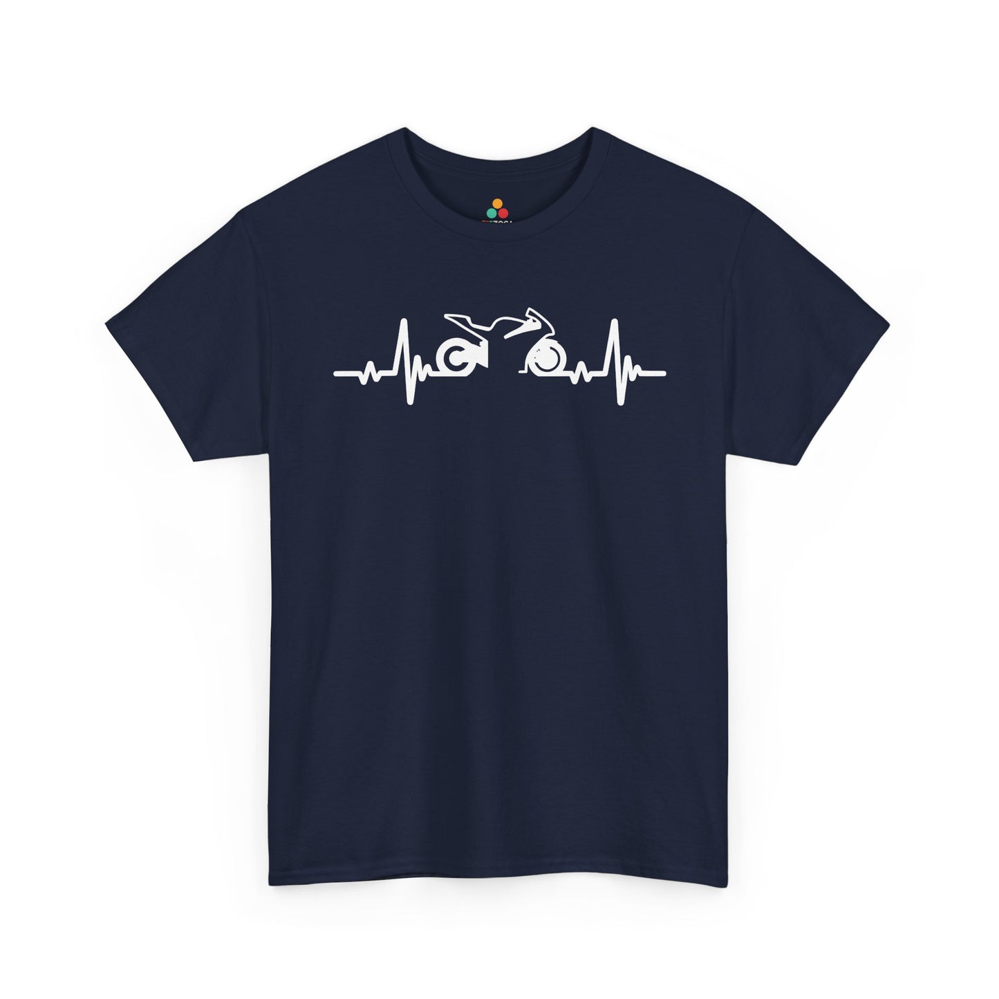 Minimalist Motorcycle Heartbeat Graphic Unisex T-shirt | TEEZOCA 