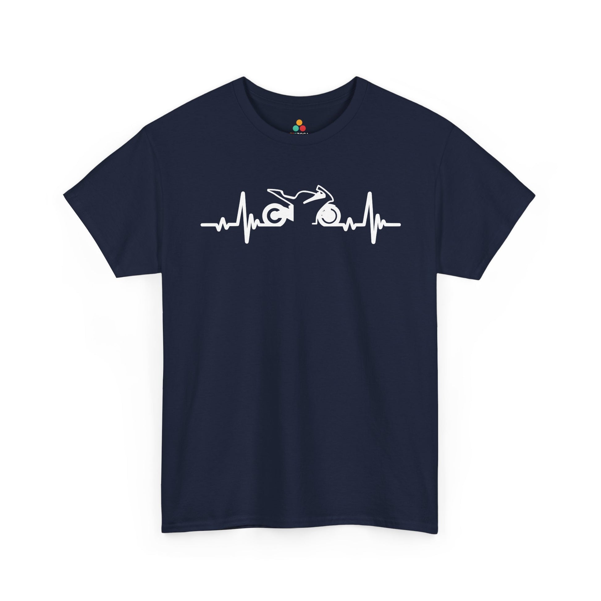 Minimalist Motorcycle Heartbeat Graphic Unisex T-shirt | TEEZOCA 