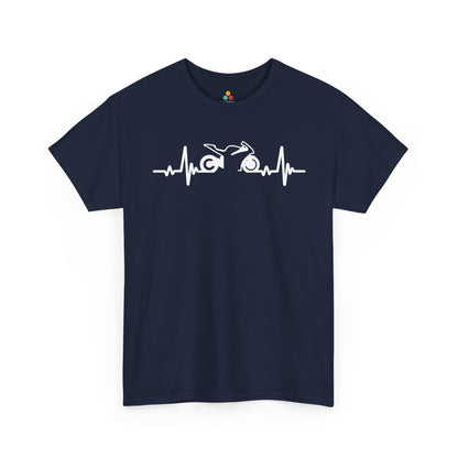 Minimalist Motorcycle Heartbeat Graphic Unisex T-shirt | TEEZOCA 