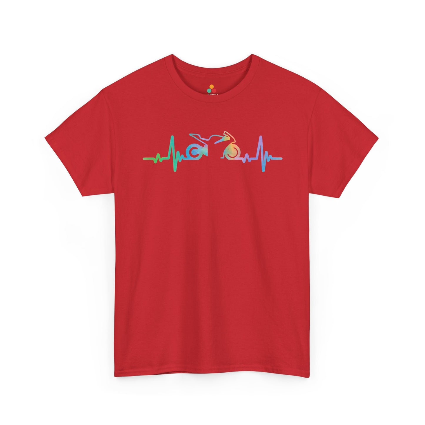 Motorcycle Heartbeat Rider Graphic Unisex T-shirt | TEEZOCA 