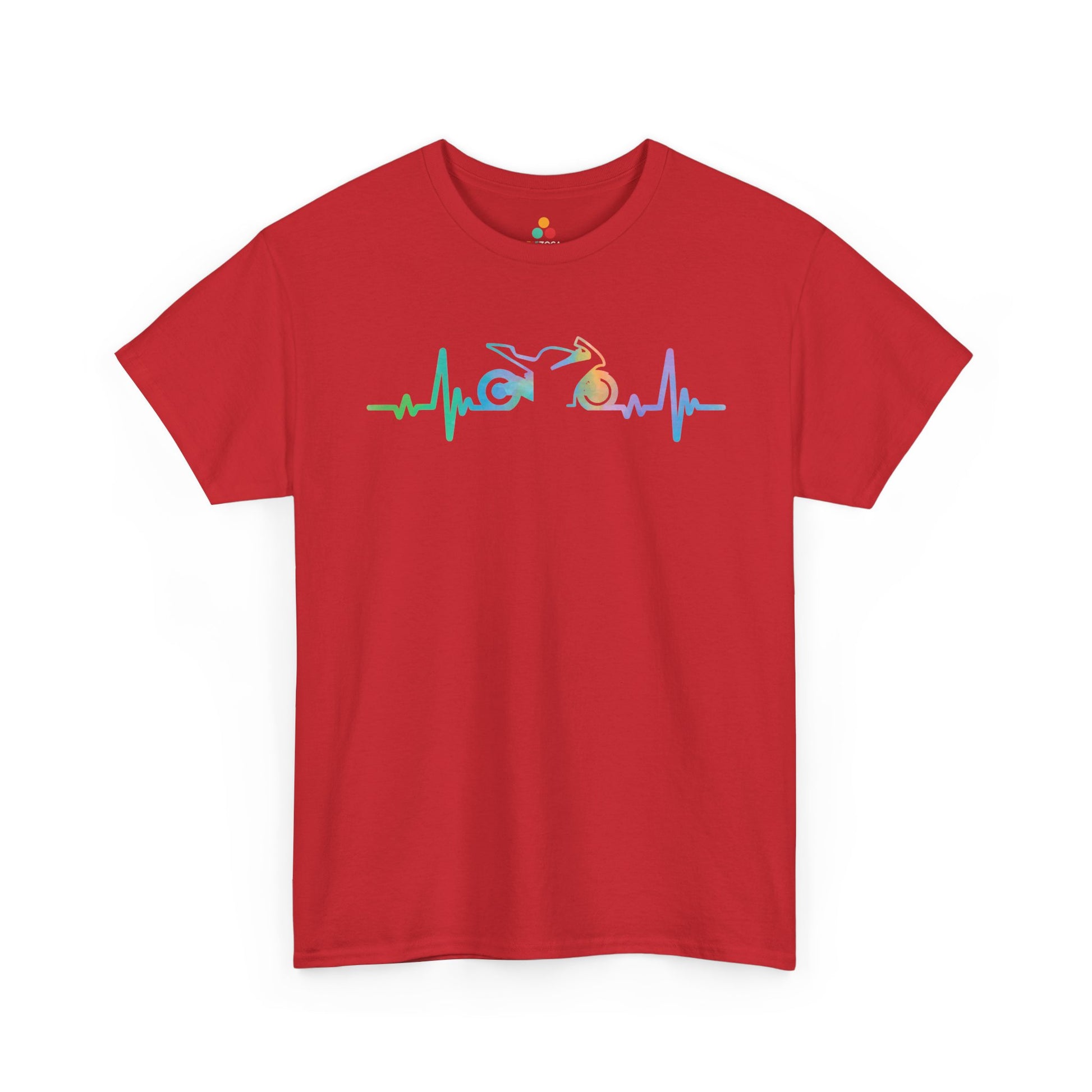 Motorcycle Heartbeat Rider Graphic Unisex T-shirt | TEEZOCA 