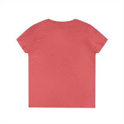 Retro Beats Cassette Art Ladies’ V-Neck T-Shirt Colorful Music Vibes | TEEZOCA 