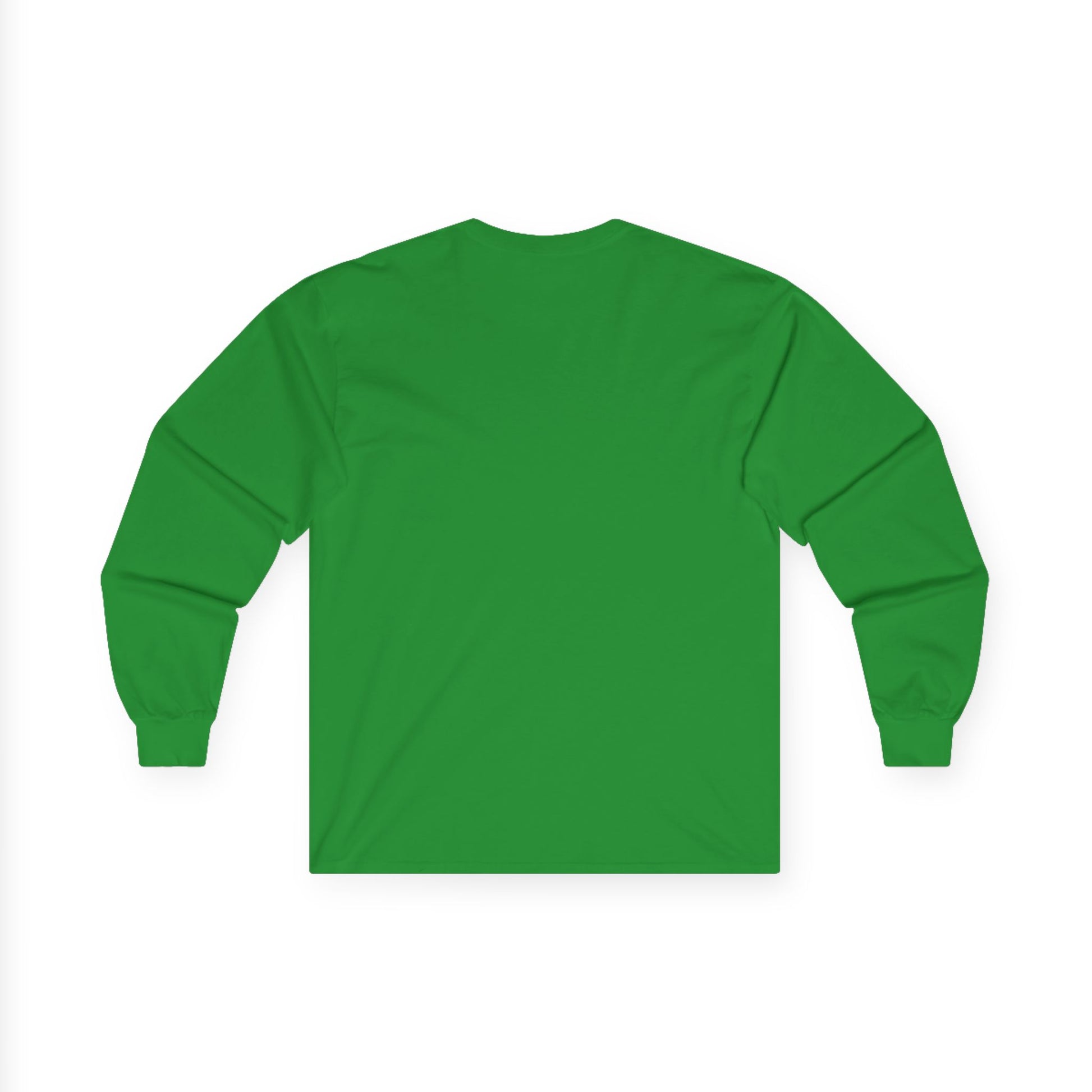 TEEZOCA vintage floral woman illustration on unisex long-sleeve t-shirt Green long-sleeve shirt on a white background