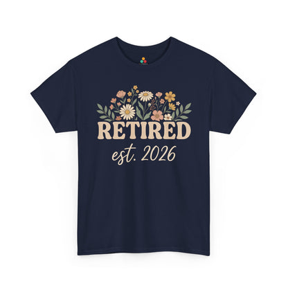 Retired Est 2026 Floral Unisex T-shirt Aesthetic Retirement Gift Shirt | TEEZOCA 