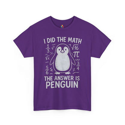 TEEZOCA nerdy penguin equation graphic tee I Did The Math Penguin Funny Graphic Unisex T-shirt | TEEZOCA 