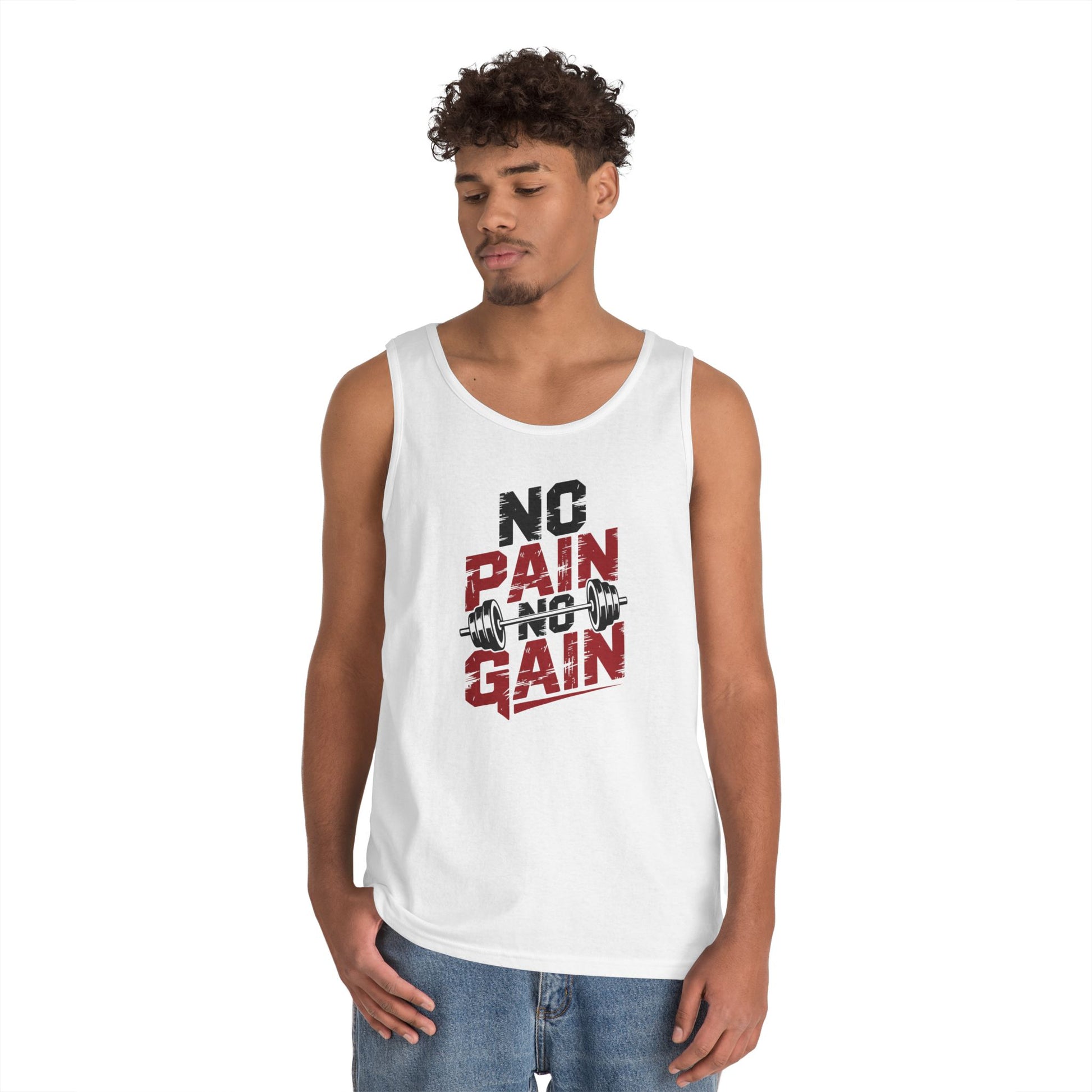 No Pain No Gain Unisex Tank Top for Gym Motivation and Streetwear Style | TEEZOCA 