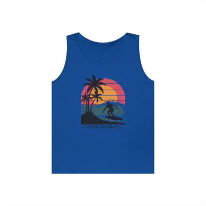 TEEZOCA ocean inspired Unisex Tank Top for beach and streetwear style Catch the Waves Unisex Tank Top for Retro Surf Vibes and Summer Streetwear | TEEZOCA 