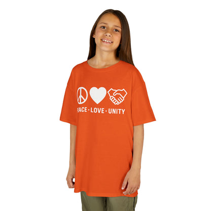 TEEZOCA orange Unity Day solidarity message Kids T-shirt Peace Love Unity Orange Unity Day Anti-Bullying Kids T-shirt | TEEZOCA 