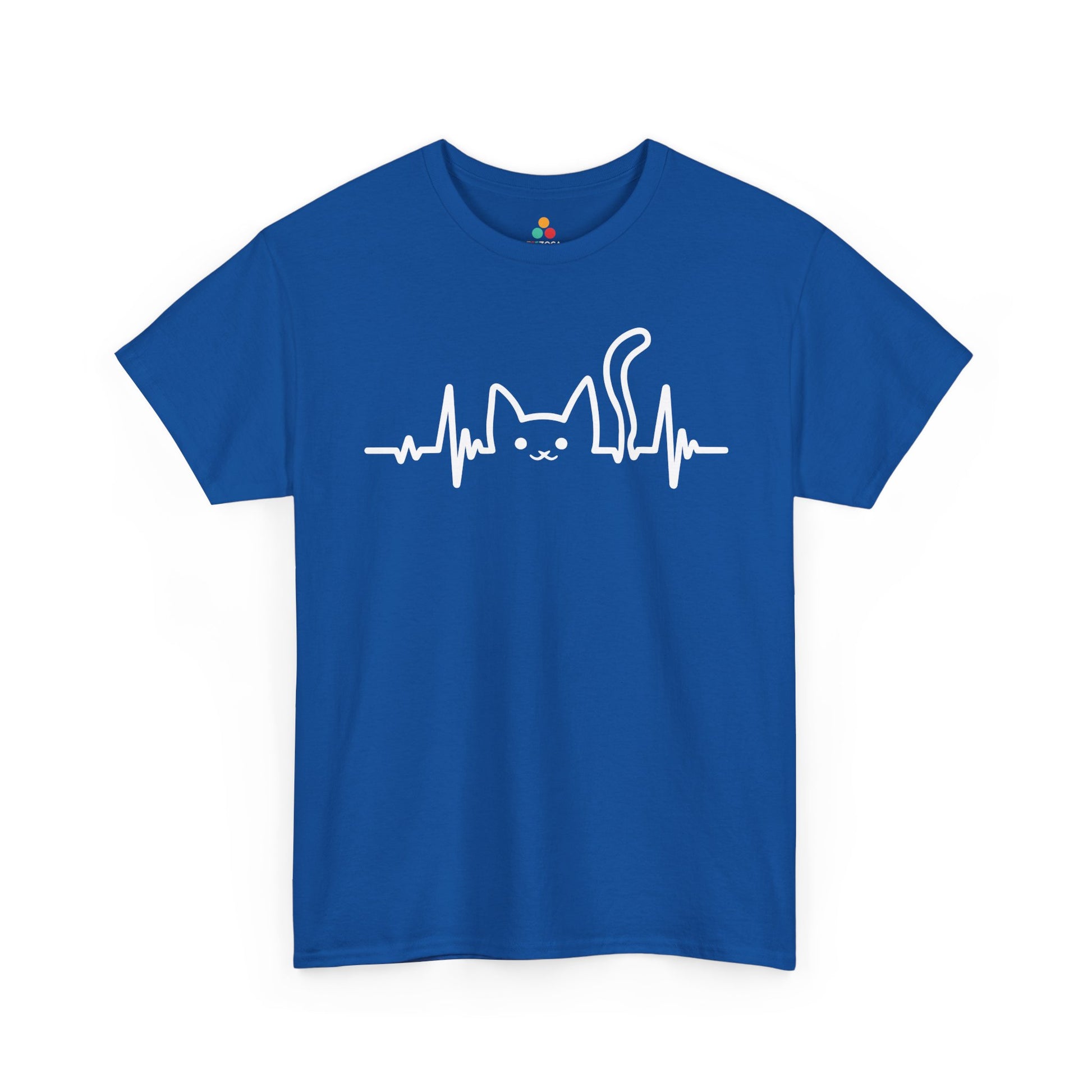 Cat Heartbeat Line Unisex T-shirt Minimal Pet Lover Style | TEEZOCA 