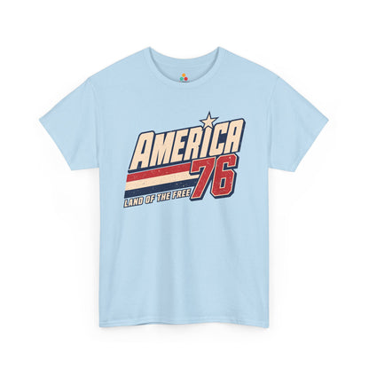 TEEZOCA patriotic jersey shirt T-shirt designed with America 76 artwork, vintage 1776 tee attitude, and bold Independence Day style.

