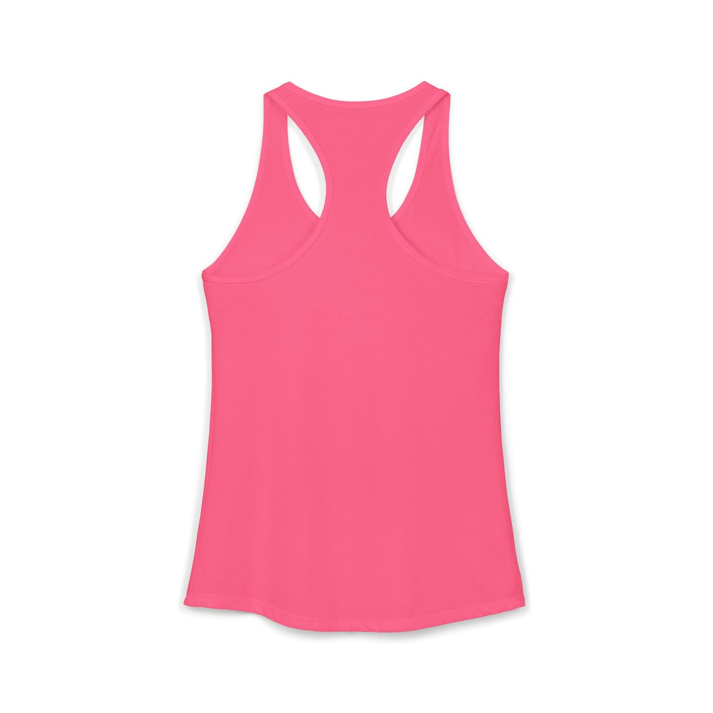 TEEZOCA paws-itively rad women’s tank top fun retro cat artwork Pink tank top on a white background
