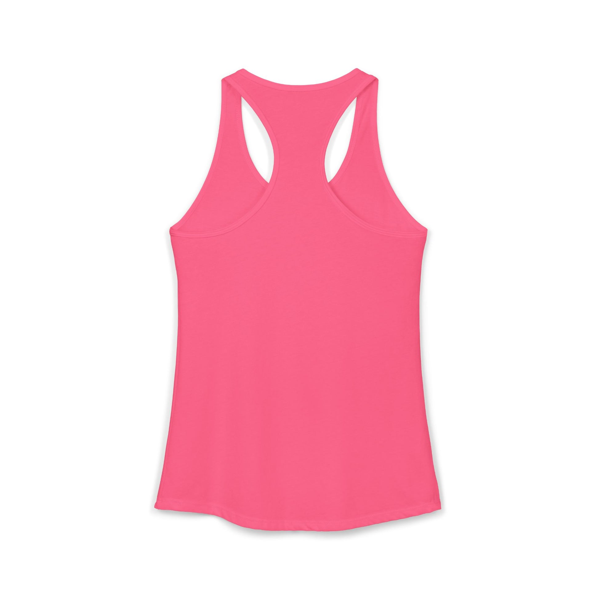 TEEZOCA paws-itively rad women’s tank top fun retro cat artwork Pink tank top on a white background