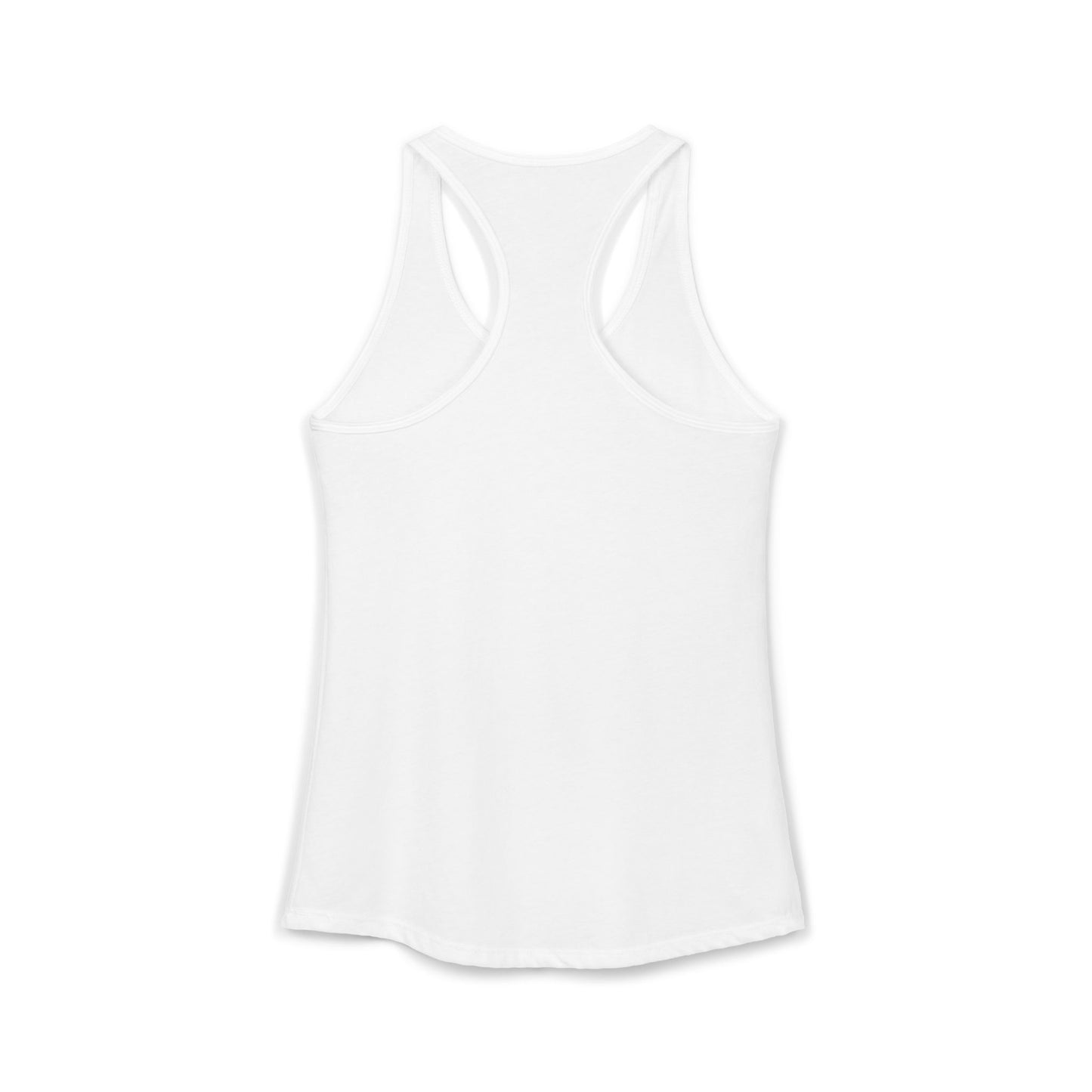 TEEZOCA paws-itively rad women’s tank top with colorful cat graphic White tank top on a white background