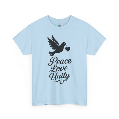TEEZOCA peace and kindness message Unisex T-shirt with dove design Peace Love Unity Unisex T-shirt for Unity Day Kindness Awareness | TEEZOCA 