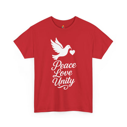 TEEZOCA peace love unity typography Unisex T-shirt lifestyle fashion Peace Love Unity Unisex T-shirt for Unity Day Kindness Awareness | TEEZOCA 