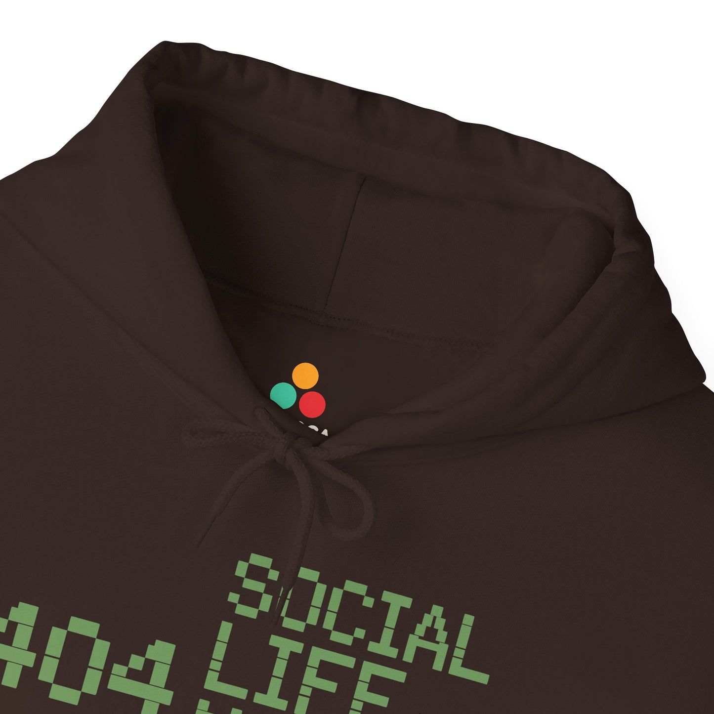 TEEZOCA pixel style Social Life Not Found Unisex Heavy Blend Hoodie