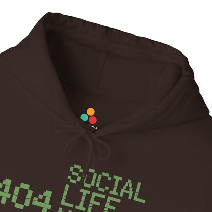 TEEZOCA pixel style Social Life Not Found Unisex Heavy Blend Hoodie