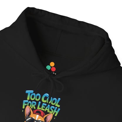 Too Cool For Leash Corgi Graphic Unisex Heavy Blend Hoodie | TEEZOCA 