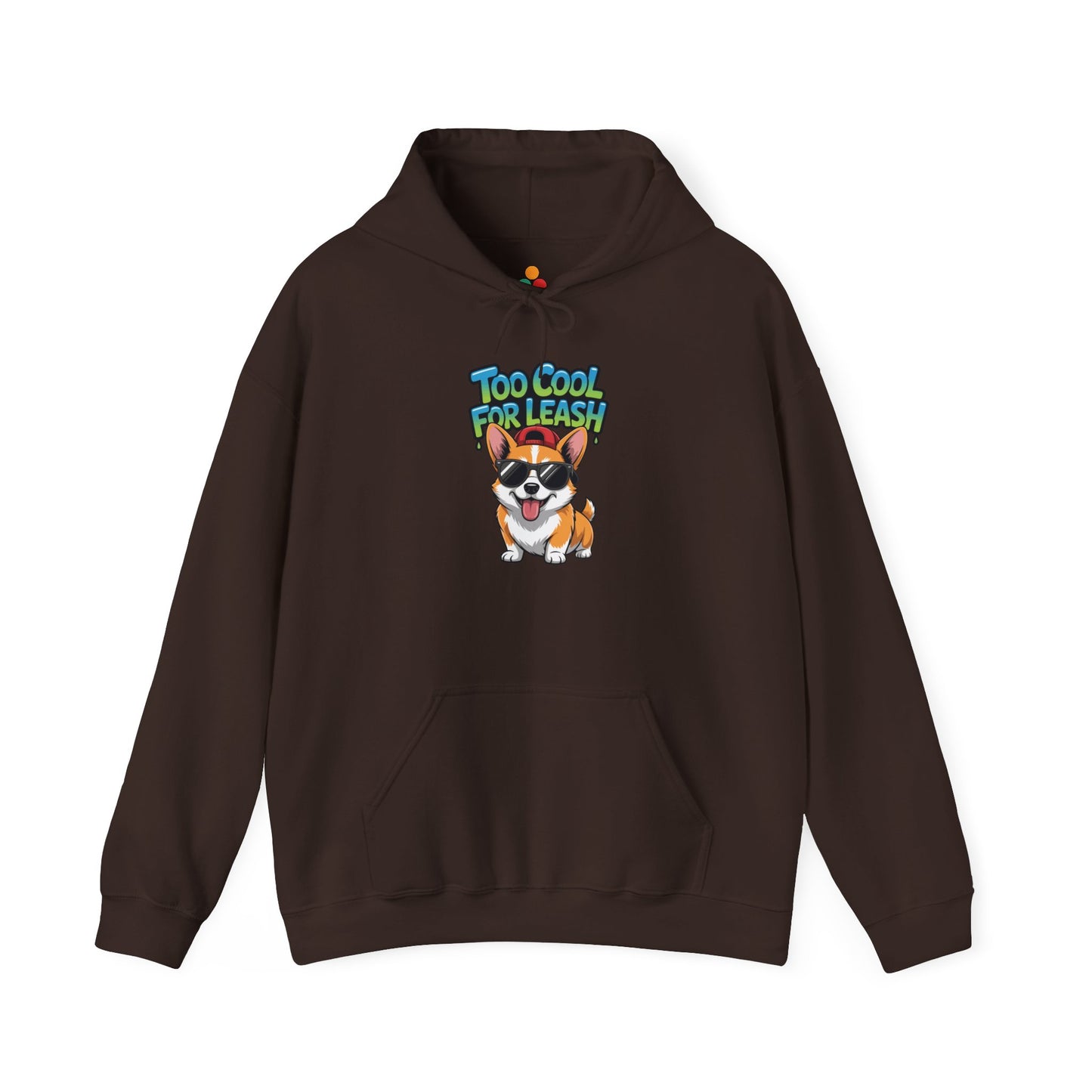 Too Cool For Leash Corgi Graphic Unisex Heavy Blend Hoodie | TEEZOCA 