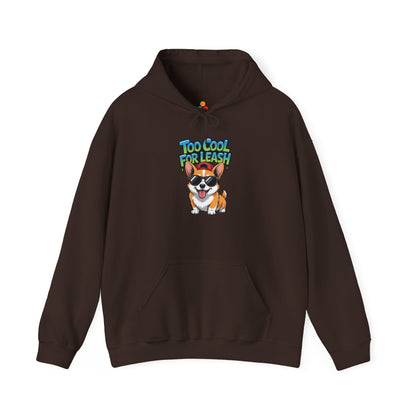 Too Cool For Leash Corgi Graphic Unisex Heavy Blend Hoodie | TEEZOCA 