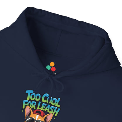 Too Cool For Leash Corgi Graphic Unisex Heavy Blend Hoodie | TEEZOCA 