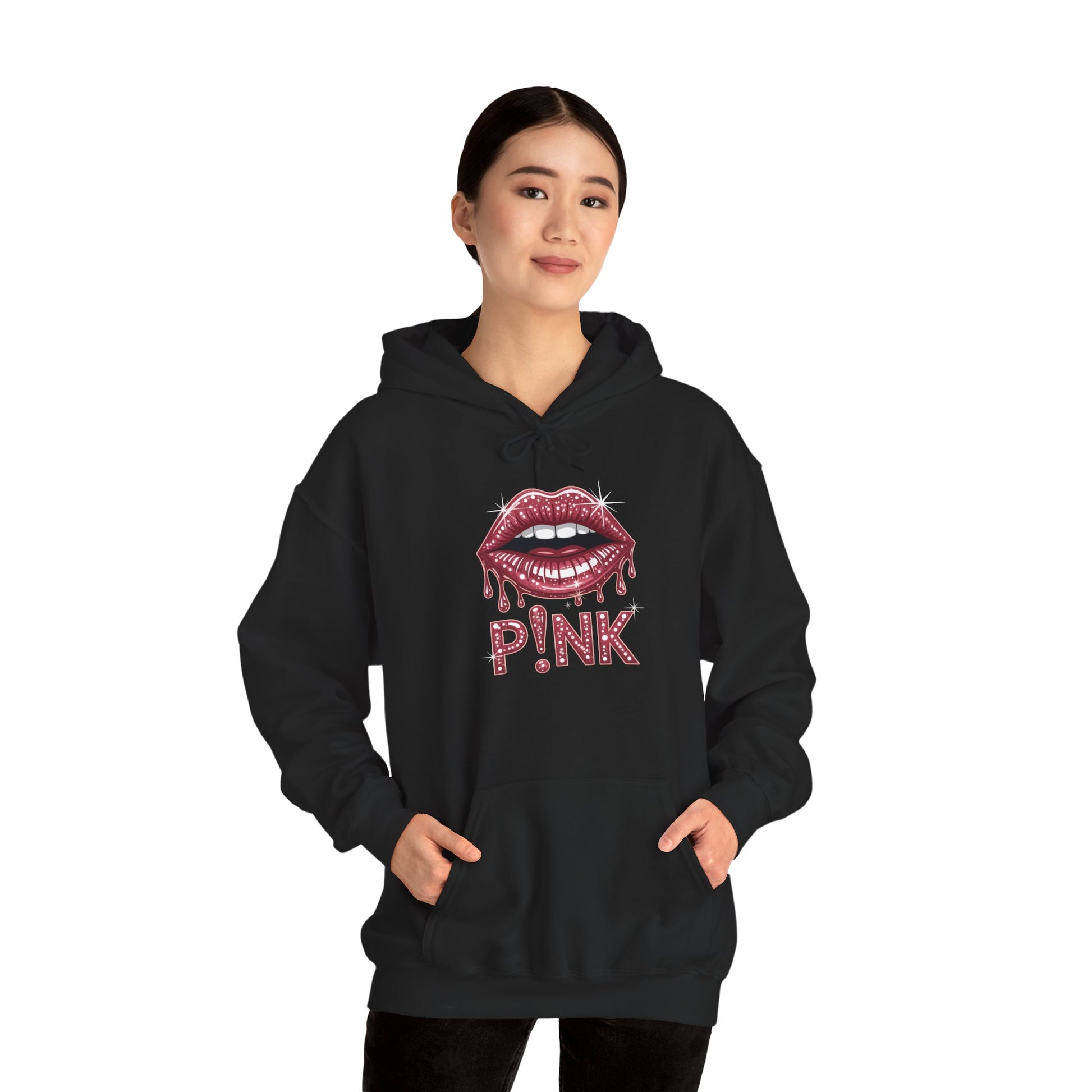 TEEZOCA pop art lips Heavy Blend Hoodie modern streetwear look

