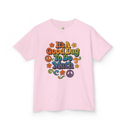 TEEZOCA positive math slogan Kids graphic tee It’s A Good Day To Do Math Retro Rainbow Kids T-shirt | TEEZOCA 