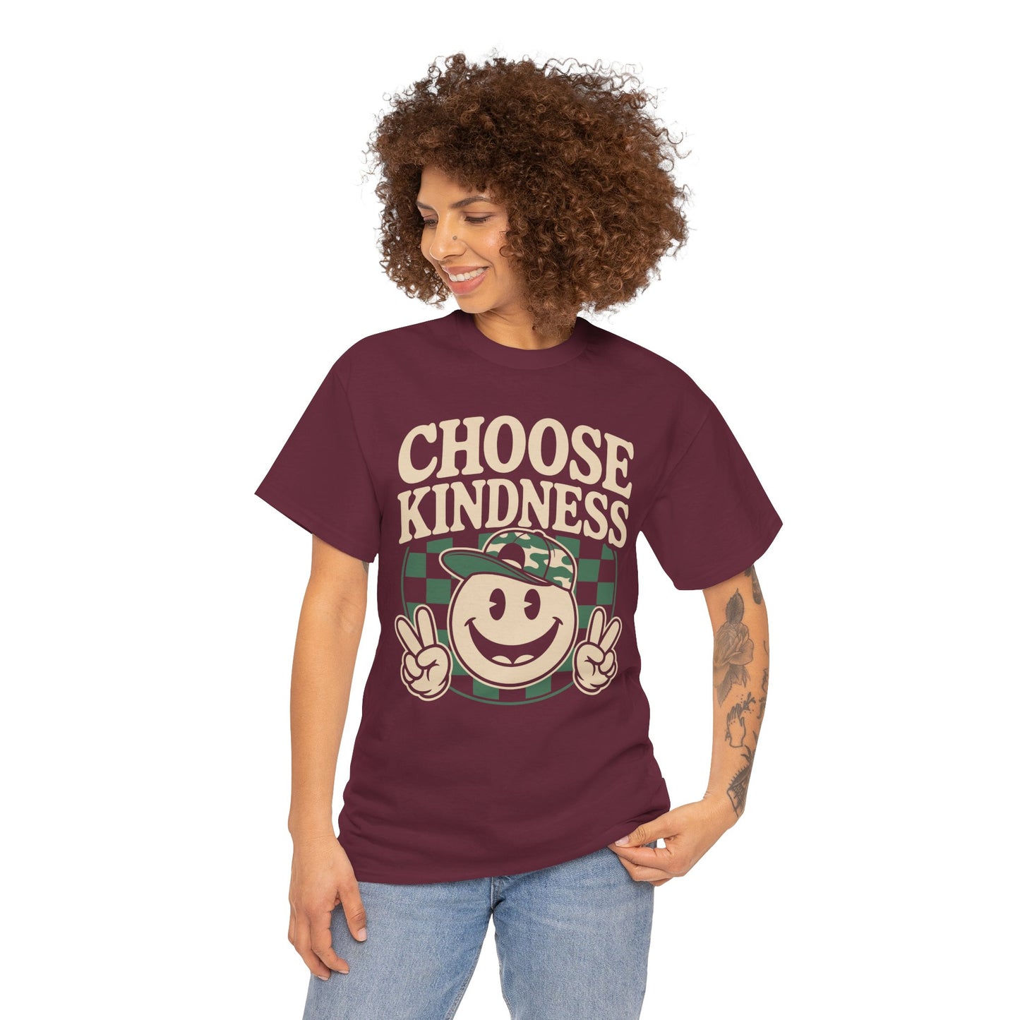 Choose Kindness Smiley Graphic Statement Unisex T-shirt | TEEZOCA 