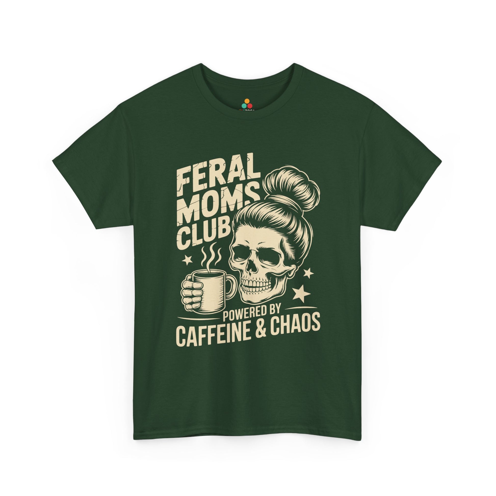 Feral Moms Club Women's T-shirt Funny Coffee Mom Mother's Day Gift | TEEZOCA 