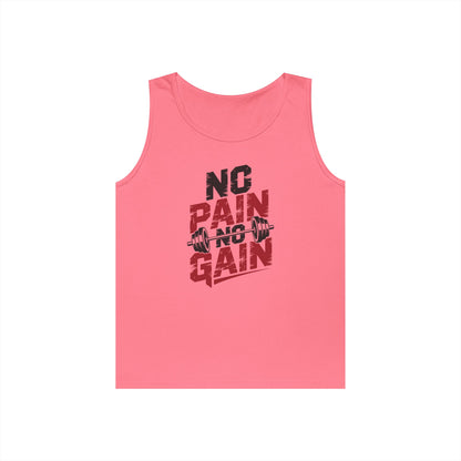 No Pain No Gain Unisex Tank Top for Gym Motivation and Streetwear Style | TEEZOCA 