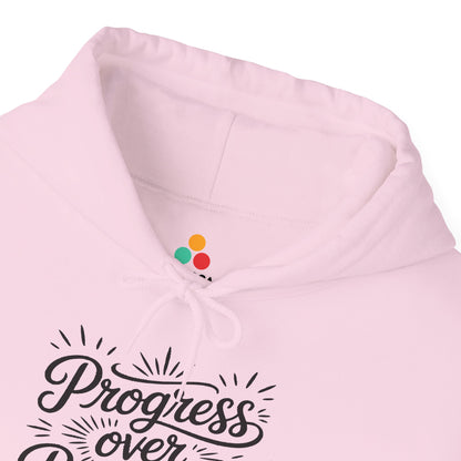 TEEZOCA progress mindset Progress Over Perfection Unisex Heavy Blend Hoodie