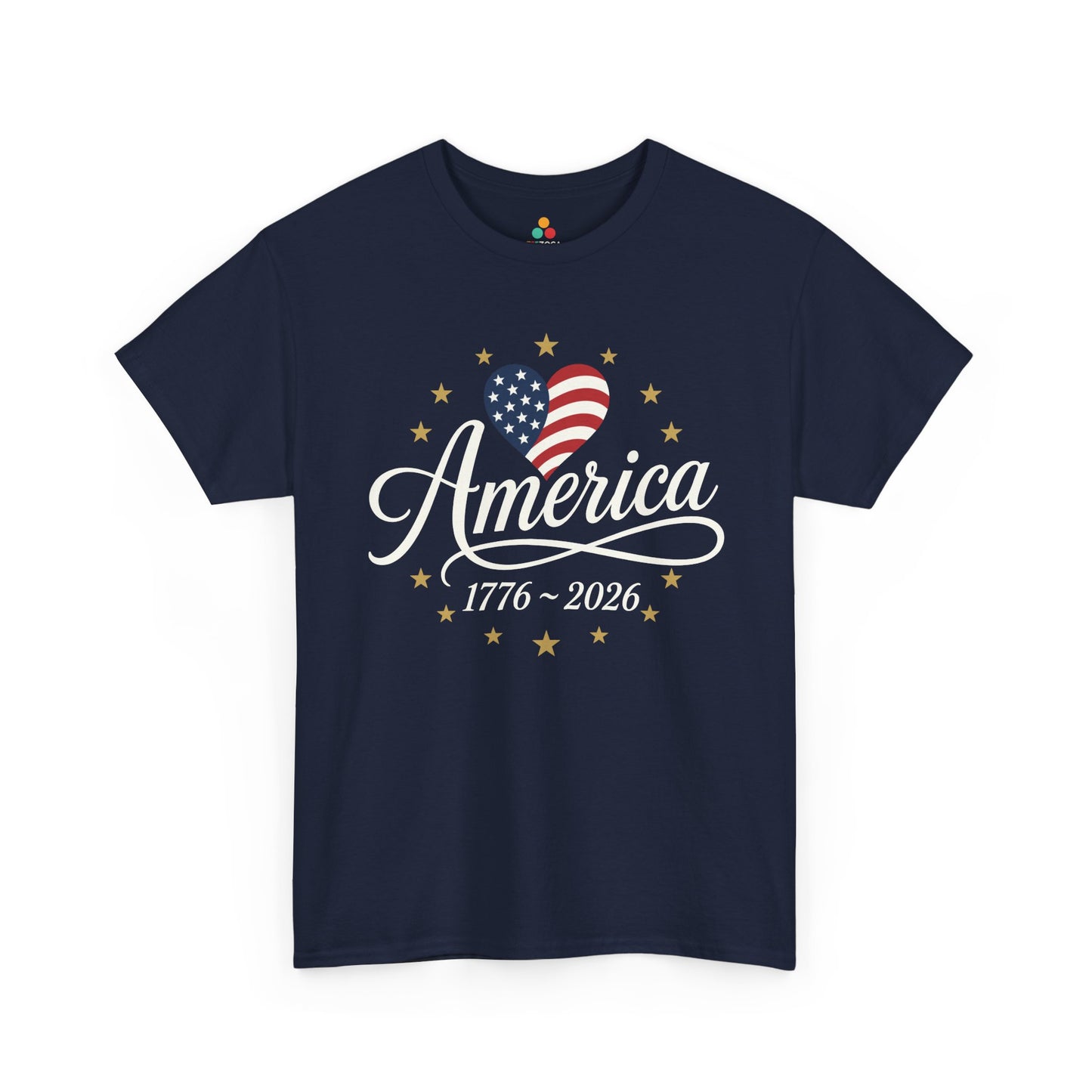 TEEZOCA proud to be american shirt t-shirt with elegant patriotic shirt styling, flag heart artwork, and gold star accents.

