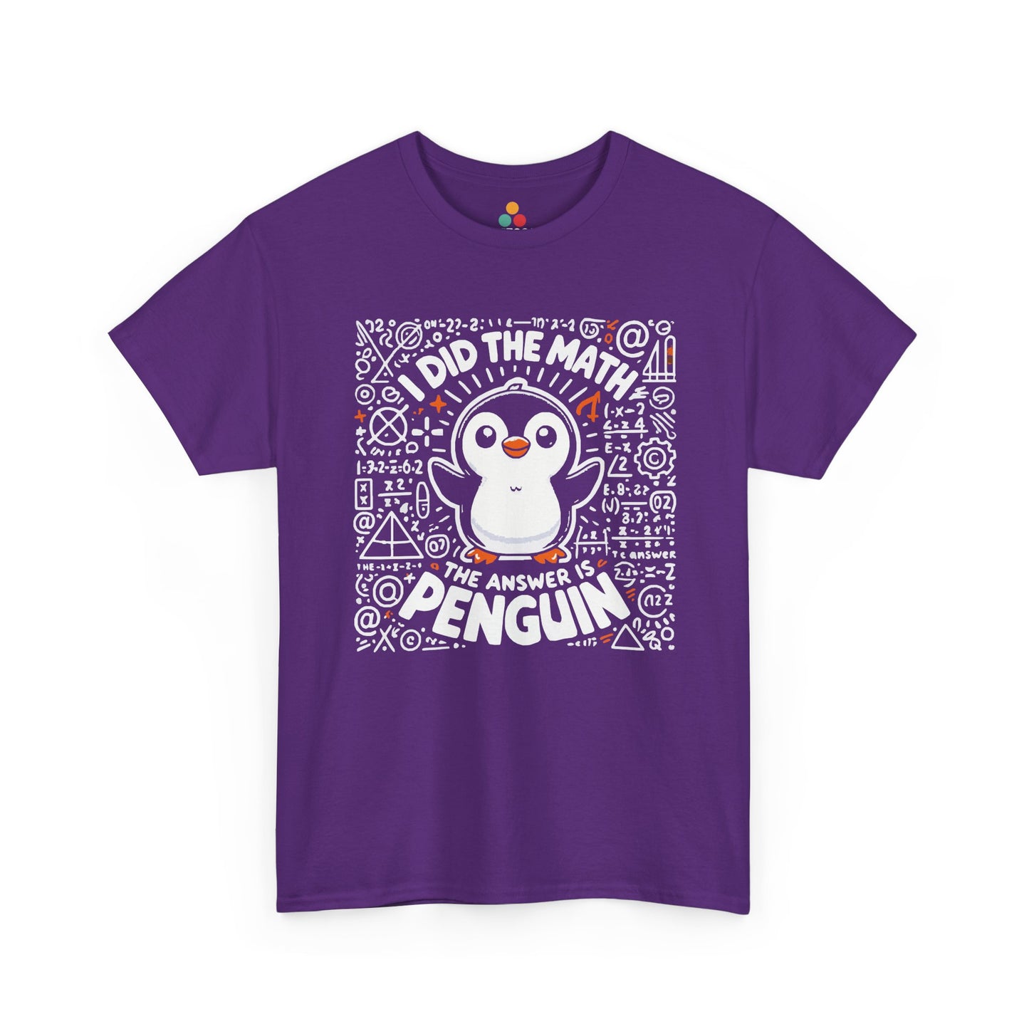 TEEZOCA purple casual short-sleeve shirt printed with the nerdy math teacher chalkboard design.
