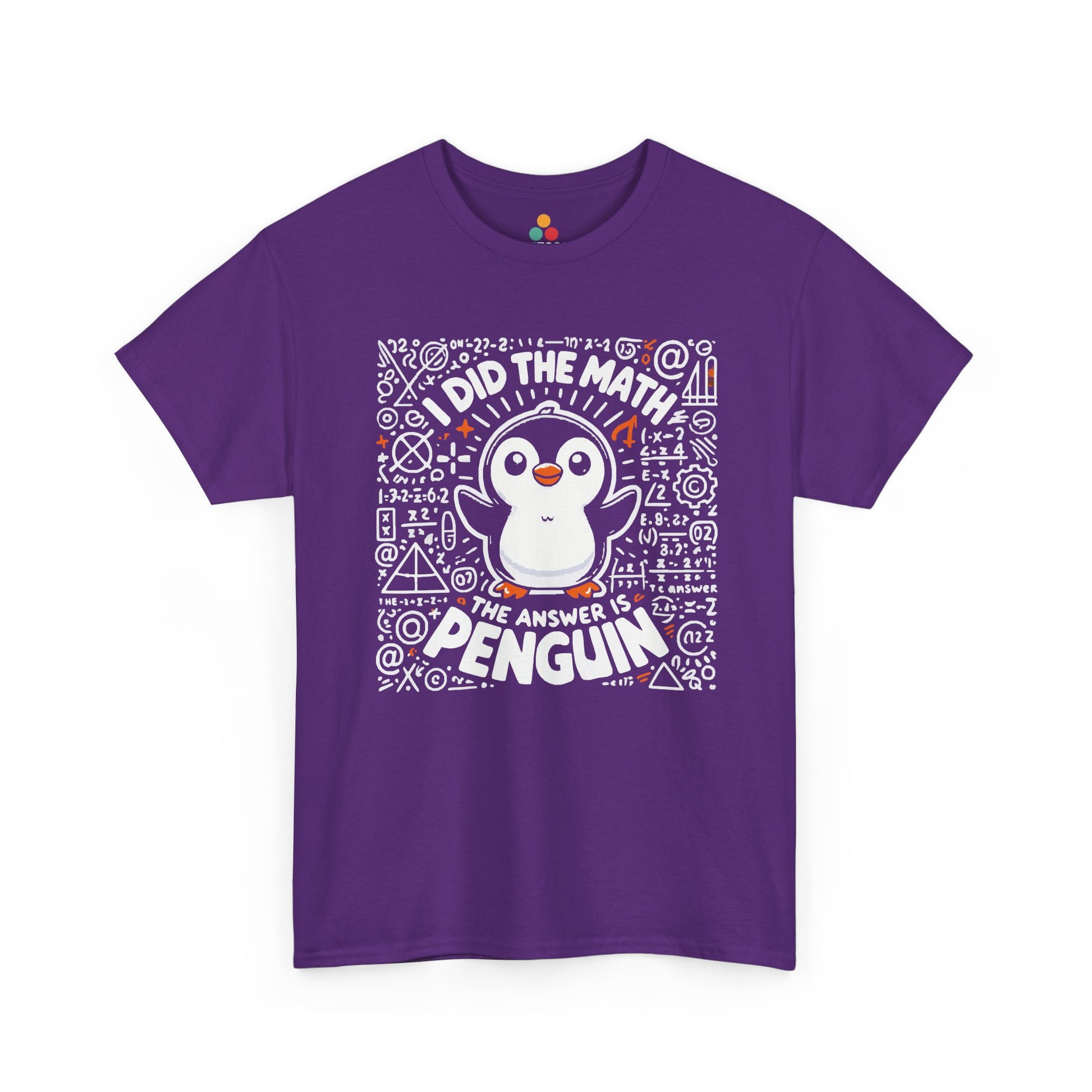 TEEZOCA purple casual short-sleeve shirt printed with the nerdy math teacher chalkboard design.