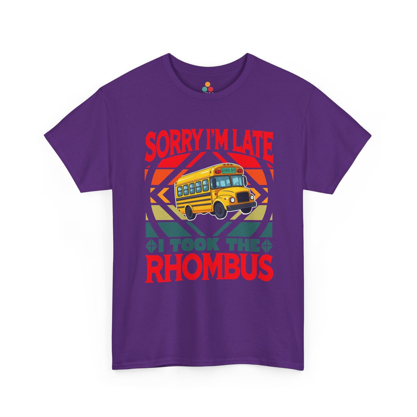 TEEZOCA purple casual short-sleeve shirt printed with the retro sunset math teacher layout.