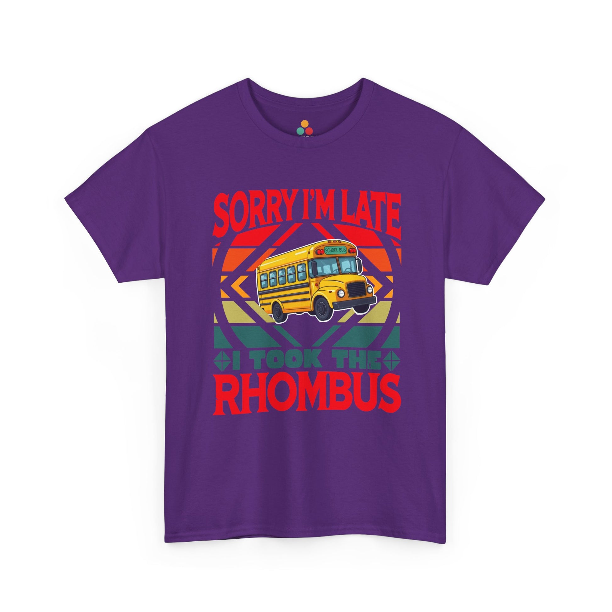 TEEZOCA purple casual short-sleeve shirt printed with the retro sunset math teacher layout.