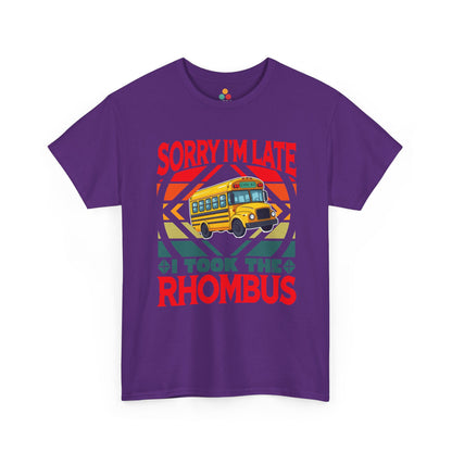 TEEZOCA purple casual short-sleeve shirt printed with the retro sunset math teacher layout.