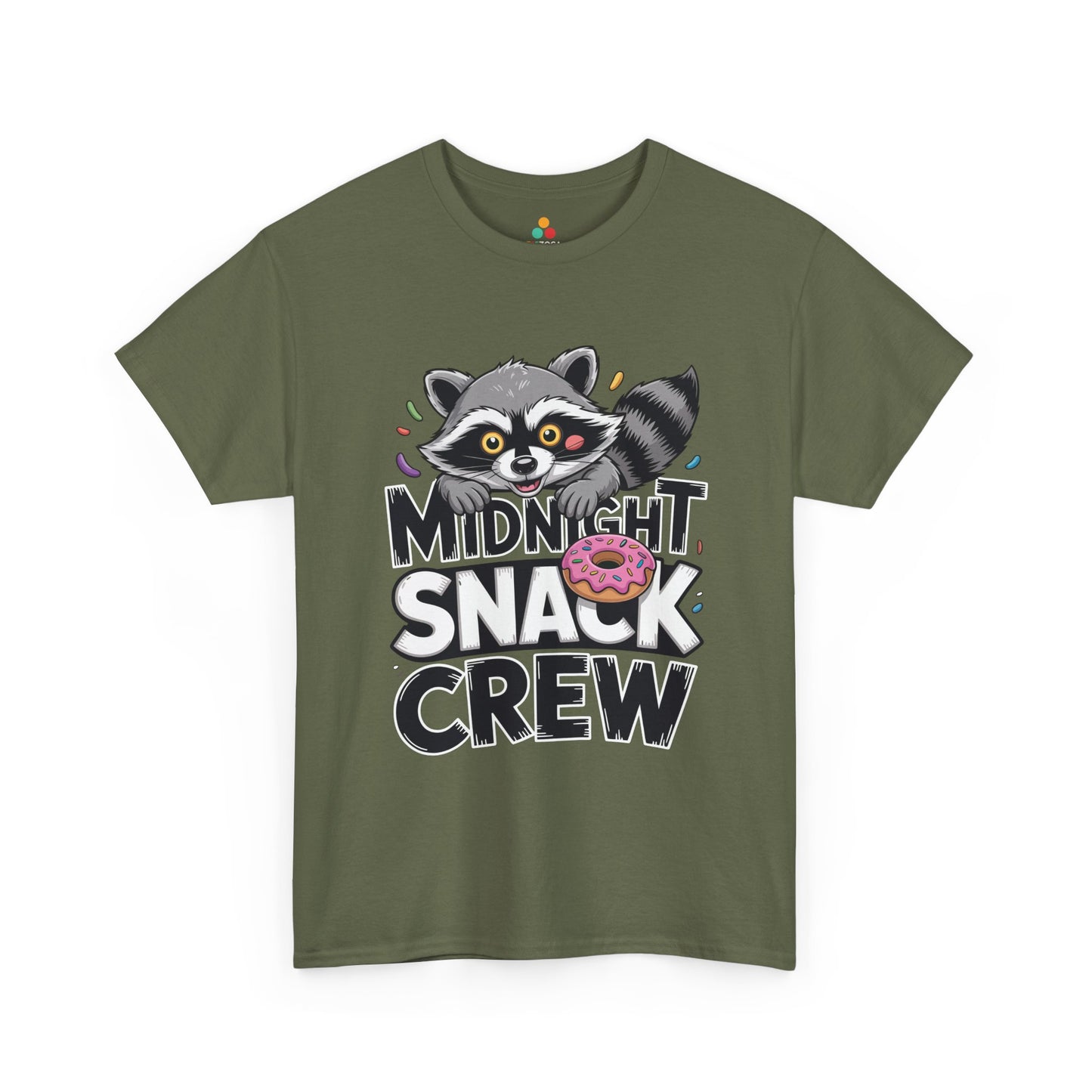 Midnight Snack Crew Raccoon Donut Funny Unisex T-shirt Cute Meme | TEEZOCA 