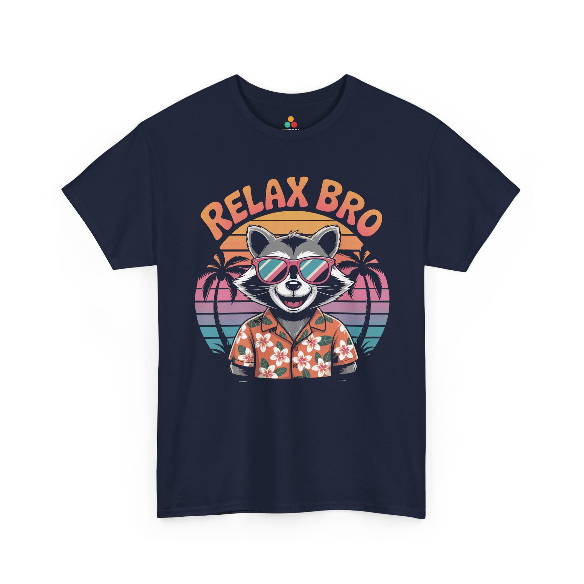 Relax Bro Raccoon Sunset Vibes Unisex T-shirt | TEEZOCA 