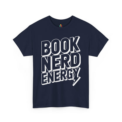 Book Nerd Energy Unisex T-shirt Bold Typography Design | TEEZOCA 