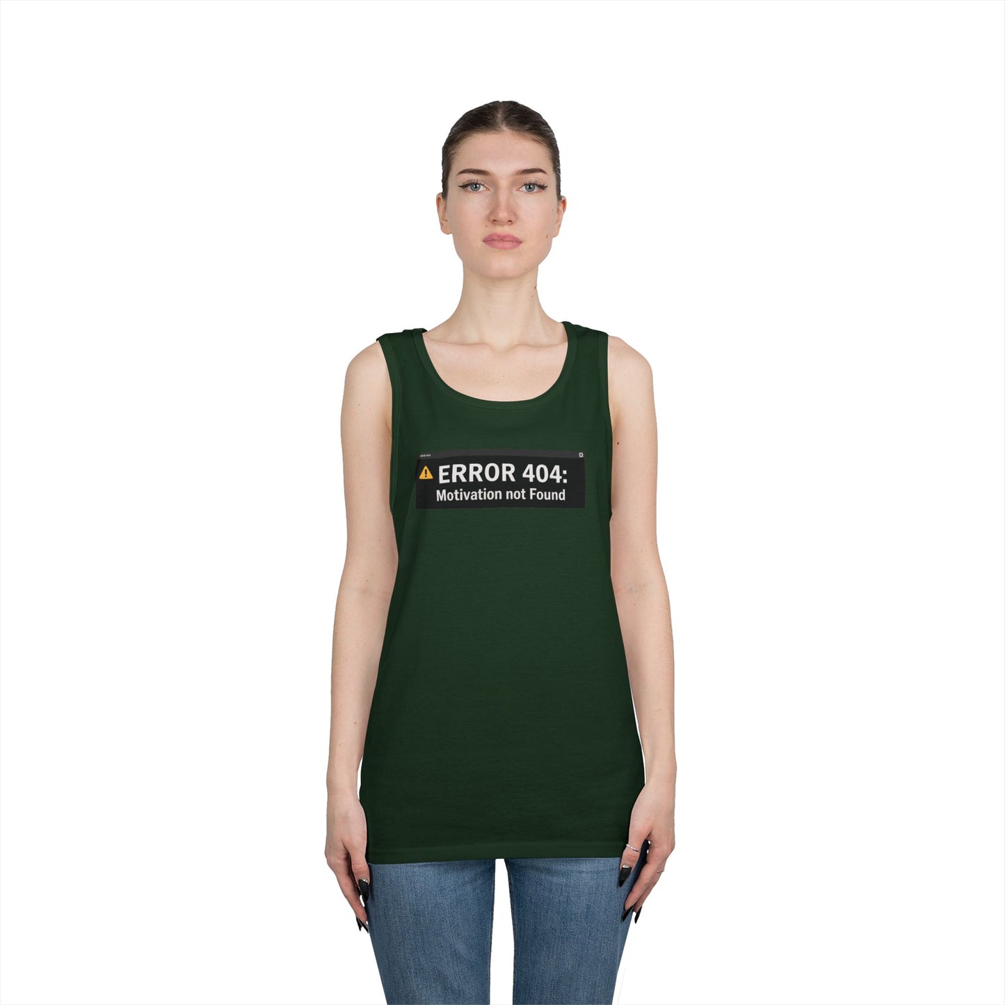 Error 404 Motivation Not Found Unisex Tank Top for Funny Gym Streetwear | TEEZOCA 