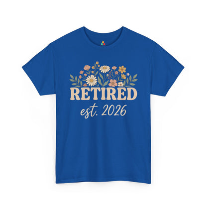 Retired Est 2026 Floral Unisex T-shirt Aesthetic Retirement Gift Shirt | TEEZOCA 