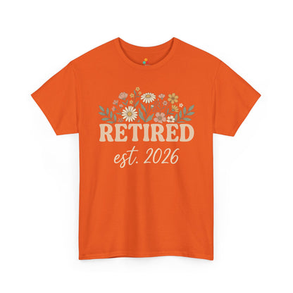 Retired Est 2026 Floral Unisex T-shirt Aesthetic Retirement Gift Shirt | TEEZOCA 