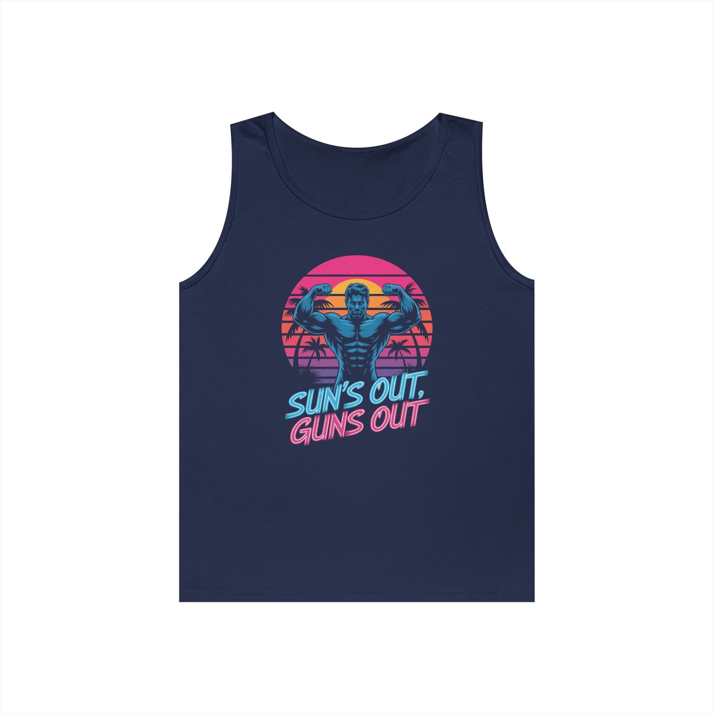 Sun’s Out Guns Out Unisex Tank Top for Retro Gym Energy and Bold Style | TEEZOCA 
