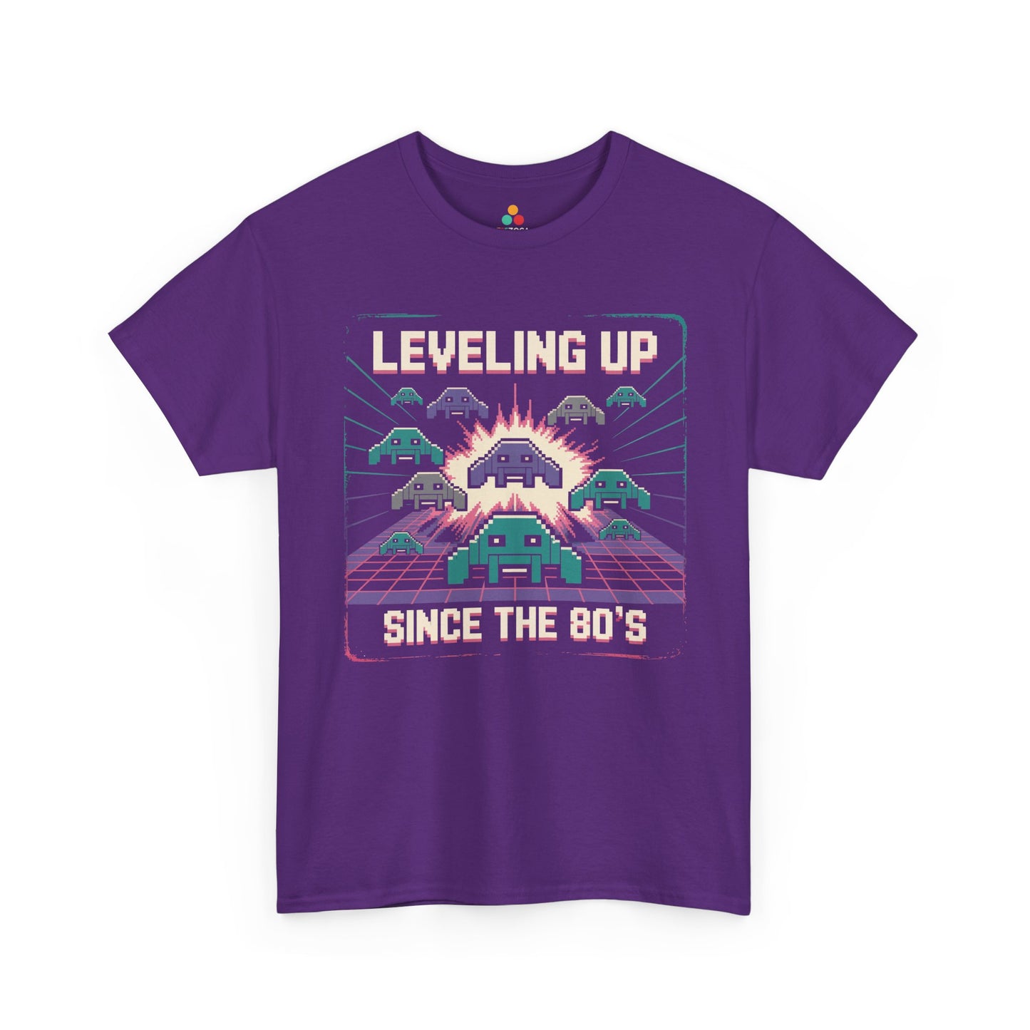 Leveling Up Since the 80's Retro Gaming 80s Pixel Arcade T-shirt | TEEZOCA 