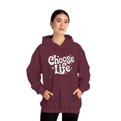 TEEZOCA retro choose life slogan Unisex Heavy Blend Hoodie streetwear style